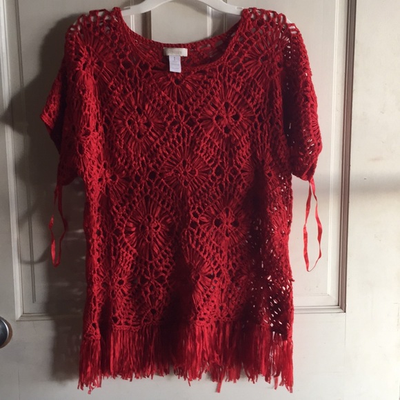 Chico’s red crochet top - Picture 3 of 3